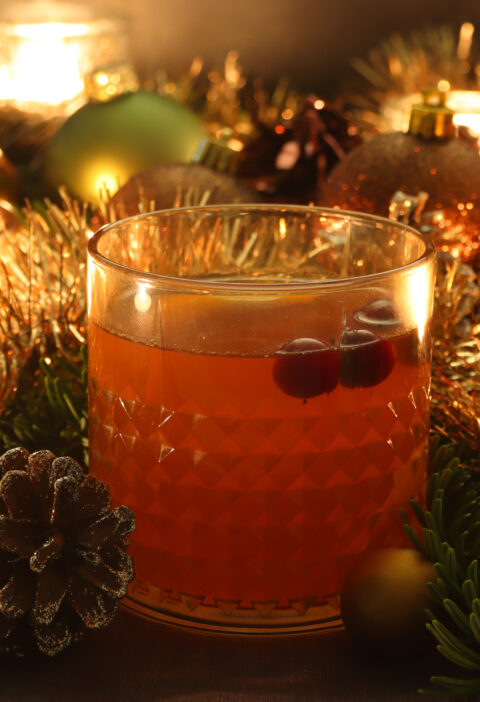 Hot Aperol with Cranberries