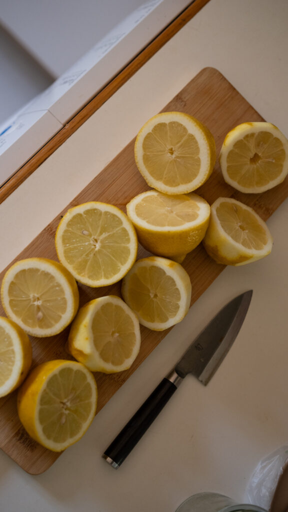 Lemon in halves