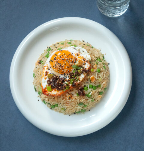 Soy Fried Rice with Egg and Peas