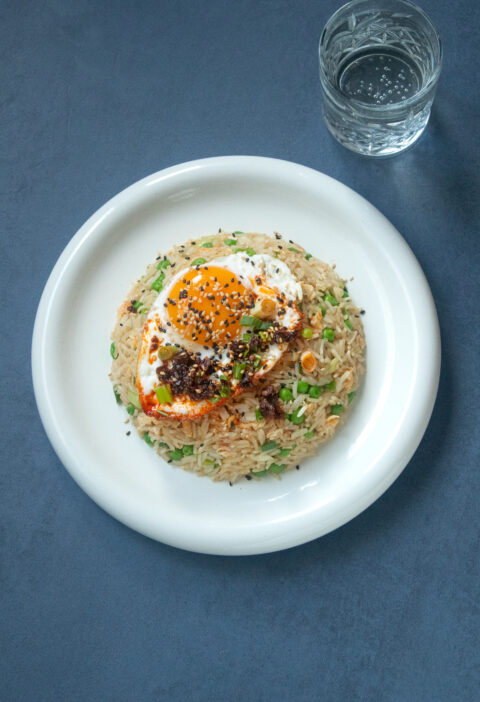 Soy Fried Rice with Egg and Peas