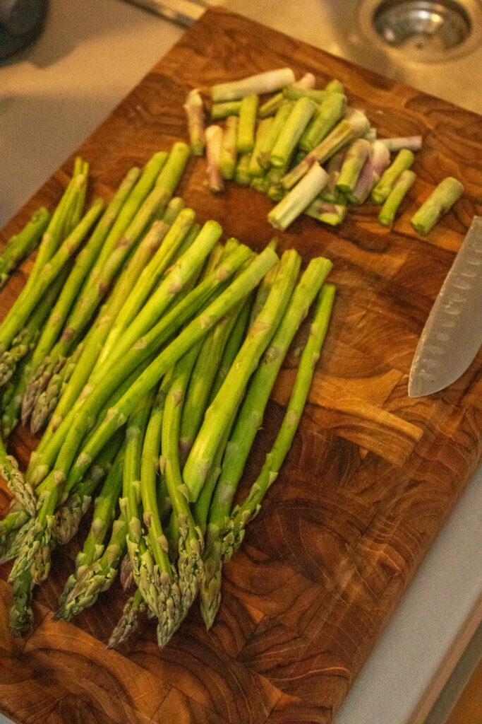 Chopping End of Asparagus